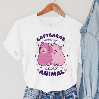 เสื้อยืด พิมพ์ลายการ์ตูนสัตว์ Capybara Love