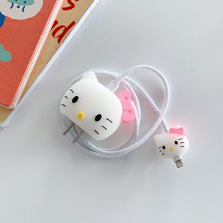 เคสป้องกันสายชาร์จ 20w 12 18w กันแตก ลาย Hello Kitty สําหรับ Apple