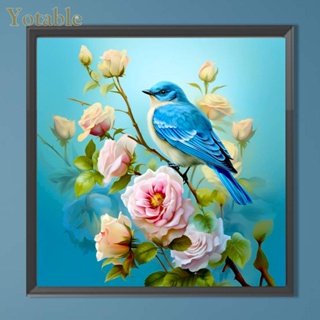 [Yotable.th] ชุดงานจิตรกรรมเม็ดบีด ทรงเพชรกลม รูปดอกไม้ และนก 5D สําหรับตกแต่งบ้าน DIY