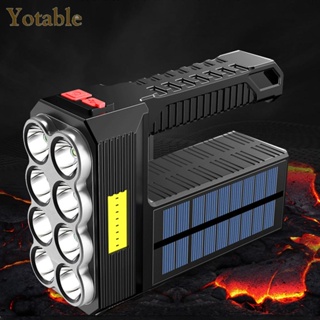 [Yotable.th] ไฟฉาย Led 8 ดวง 350LM 1200mAh COB พลังงานแสงอาทิตย์ Type-C ชาร์จ USB กันน้ํา