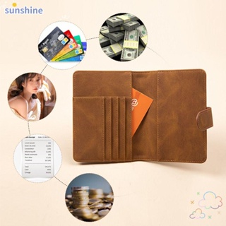 Ssunshine กระเป๋าใส่หนังสือเดินทาง หนัง PU อเนกประสงค์ แบบพกพา สําหรับผู้ชาย