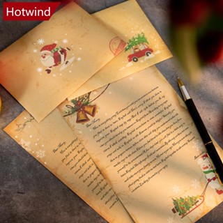 Hotwind ซองจดหมายกระดาษคราฟท์ ลายตัวอักษร Merry Christmas สไตล์วินเทจ พร้อมสติกเกอร์ T6U6