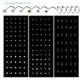 Strongaroetrtr ชุดจิวจมูก สเตนเลส รูปหัวใจ ตัว L ประดับคริสตัลน่ารัก สไตล์อินเดีย 160 ชิ้น