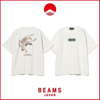 【พร้อมส่ง】BEAMS เสื้อยืดลําลอง แขนสั้น ทรงหลวม พิมพ์ลาย L.L.BEAN VINTAGE