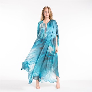 Kaftan Boho ชุดแม็กซี่เดรส คอวี พิมพ์ลาย แต่งพู่ ทรงหลวม สไตล์เรโทร ชายหาด ฤดูร้อน สําหรับผู้หญิง