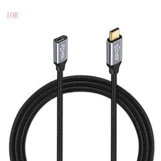 Ior สายเคเบิลต่อขยาย Type-C 3 1 Gen 2 ตัวผู้ เป็นตัวเมีย 5A 100W USB C