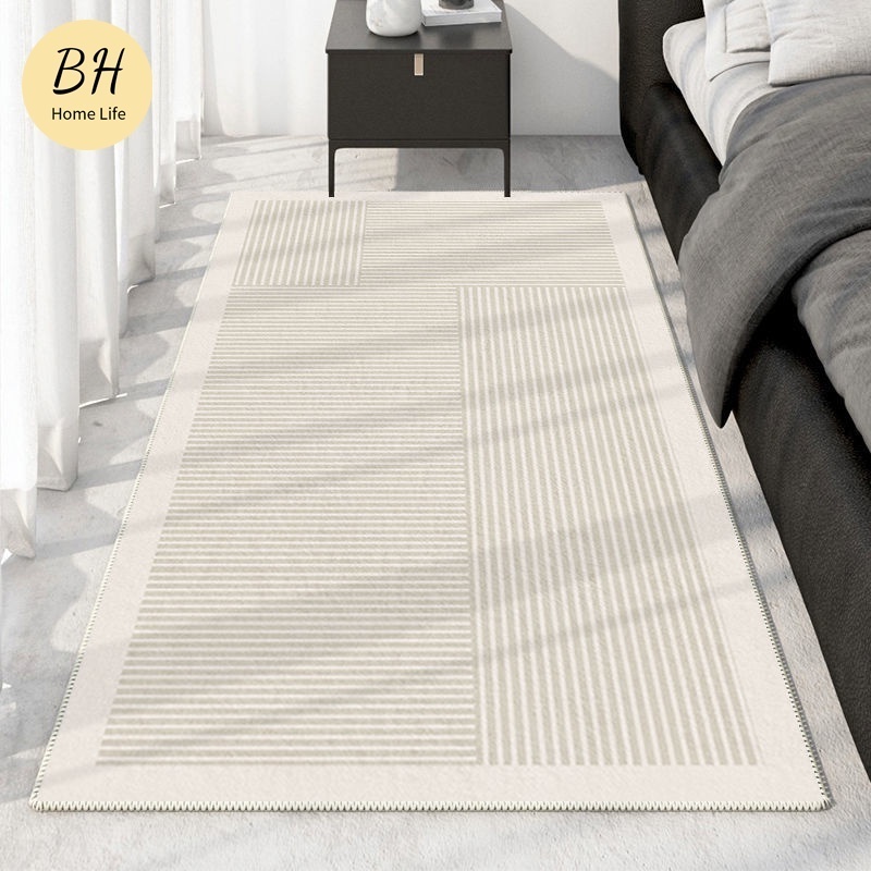 [BH] พรมกํามะหยี่คริสตัล เรียบง่าย ยาว ข้างเตียง ราคาถูก นอร์ดิก ห้องนอน ห้องนั่งเล่น โซฟา พรมปูพื้น กันลื่น ห้องเด็ก เครื่องซักผ้า พรมระเบียง ข้างเตียง ซักได้ ตกแต่งเสื่อซักผ้า