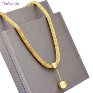 Thevantin สร้อยคอโชคเกอร์ ลูกปัดเหล็กไทเทเนียม สีทอง ไม่จางหาย ของขวัญปาร์ตี้ สําหรับผู้หญิง