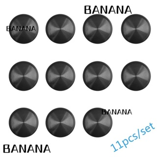 Banana1 สันห่วงกลม 11 ชิ้น แผ่นอลูมิเนียมพรีเมี่ยม 1.1 นิ้ว สีดํา 11 ชิ้น