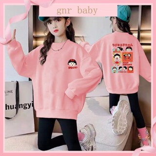 🍎GNR BABY🍊เสื้อแจ็กเก็ตกันหนาวลําลอง คอกลม ผ้าฝ้าย ทรงหลวม สไตล์เกาหลี สําหรับเด็กผู้หญิง อายุ 3-12 ปี