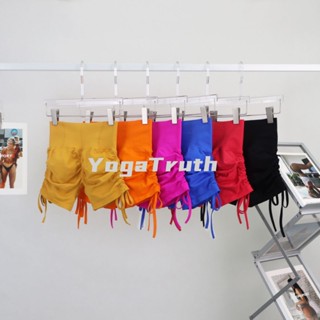 【YOGATRUTH】กางเกงขาสั้น เอวสูง รัดรูป เซ็กซี่ สําหรับใส่ออกกําลังกาย เล่นโยคะ วิ่ง