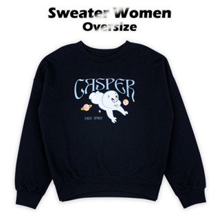 Universal Studios Women casper  Sweater // Oversized T-Shirt //- เสื้อสเวตเตอร์โอเวอร์ไซส์ผู้หญิง ลายผีน้อยน่ารัก แคสเปอ