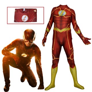 ชุดจั๊มสูทคอสเพลย์ Barry Allen The Flash Zentai สําหรับปาร์ตี้ฮาโลวีน