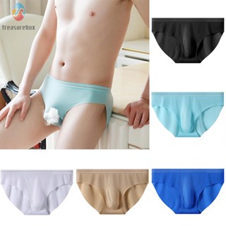 【TRSBX】Mens Gay Ultra-Thin Ice Silk Briefs Underwear Breathable Seamless Underpants