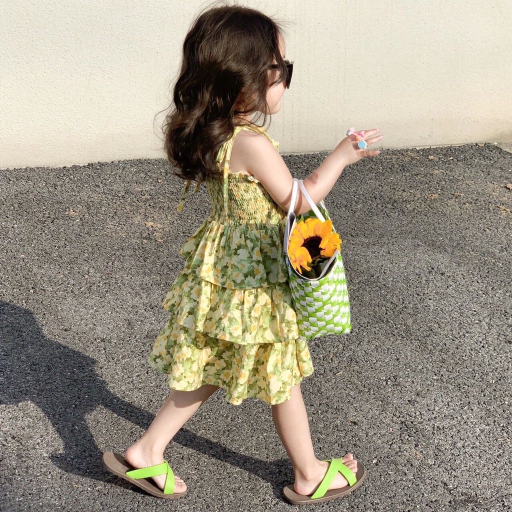 PRETTY BABY🧸พร้อมส่ง🧸ชุดเดรสเด็ก ชุดเดรสสายเดี่ยว ชุดกระโปรงเด็ก สําหรับเด็กผู้หญิง (675)