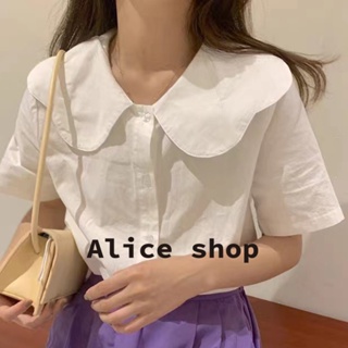 Alice  เสื้อเชิ้ตผู้หญิง เสื้อสีขาว เสื้อผ้าผู้หญิงแฟชั่น เสื้อแขนตุ๊กตา  ทันสมัย Trendy คุณภาพสูง ทันสมัย A25K0OL 36Z230909