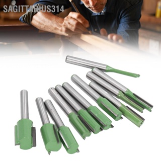 Sagittarius314 11PCS 6mm Shank Router Bits ทังสเตนสตีลอัลลอยด์ Single Double Flute Straight Bit สำหรับการแกะสลักตัดแต่ง