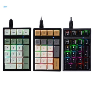 Nerv คีย์บอร์ดตัวเลขดิจิทัล 21 คีย์ USB RGB สําหรับบัญชี บอกเลข NUMPAD