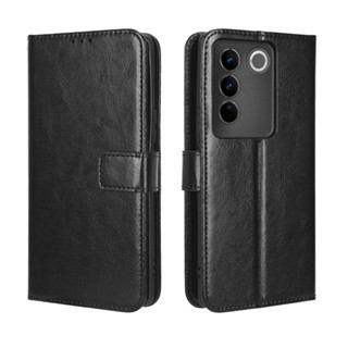 VIVO V27 5G เคส เคสฝาพับ PU Leather Wallet Case Stand Holder Flip VIVO V27 Pro เคส