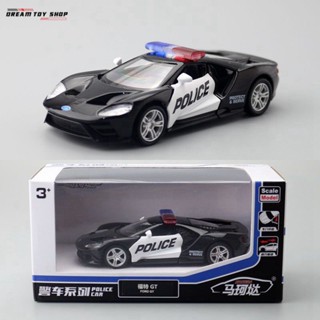 Yufeng Marco โมเดลรถตํารวจ 1: 36 โลหะผสม ของเล่นสําหรับเด็ก Ford GT Sports Car Police Car