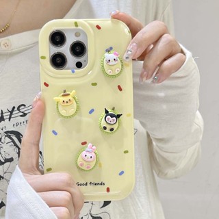 เคสโทรศัพท์มือถือแบบนิ่ม กันกระแทก ลายทุเรียนคุโรมิน่ารัก 3D หรูหรา สําหรับ iPhone 14ProMax 12PROAMX 11PROMAX 13PROMAX