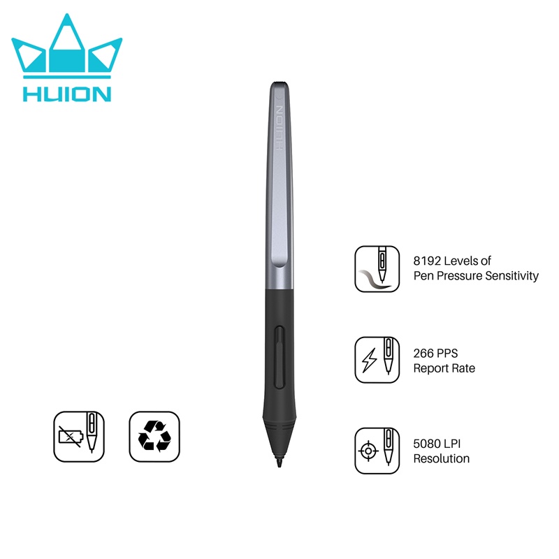 Huion PW100 ปากกาสไตลัสดิจิทัล ไร้แบตเตอรี่ สําหรับแท็บเล็ต Huion HS64 HS610 H640P H1060P H610PROV2 