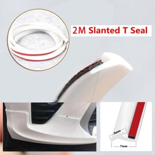 【S】Sealing Strip 2 Meter T-Shape Car Hood Moulding Rubber Sealed White Trunk Edge