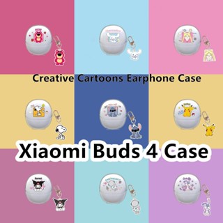 พร้อมส่ง!เคสโทรศัพท์มือถือแบบนิ่ม ใส ลายการ์ตูนหมี สตรอเบอร์รี่ สําหรับ Xiaomi Buds 4 Buds 4