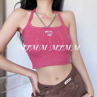 MTMM Chain tank top เสื้อสายเดี่ยวไหมพรม เสื้อกล้ามและเสื้อสายเดี่ยว MTM1042