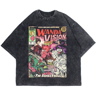 เสื้อยืดผ้าฝ้ายพิมพ์ลายเสื้อยืดแขนสั้น ขนาดใหญ่ พิมพ์ลาย WANDA VISION THE SERIES สําหรับผู้ชาย