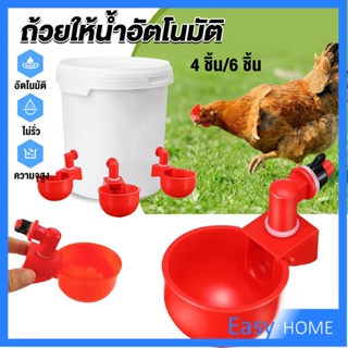 ถ้วยให้น้ำอัตโนมัติ สำหรับไก่ 4 ชิ้น 6 ชิ้น Automatic drinker