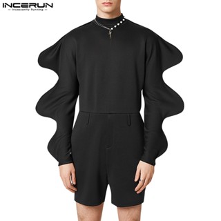 Incerun ชุดจั๊มสูทแขนยาว ขาแกะแฟนซี สําหรับผู้ชาย