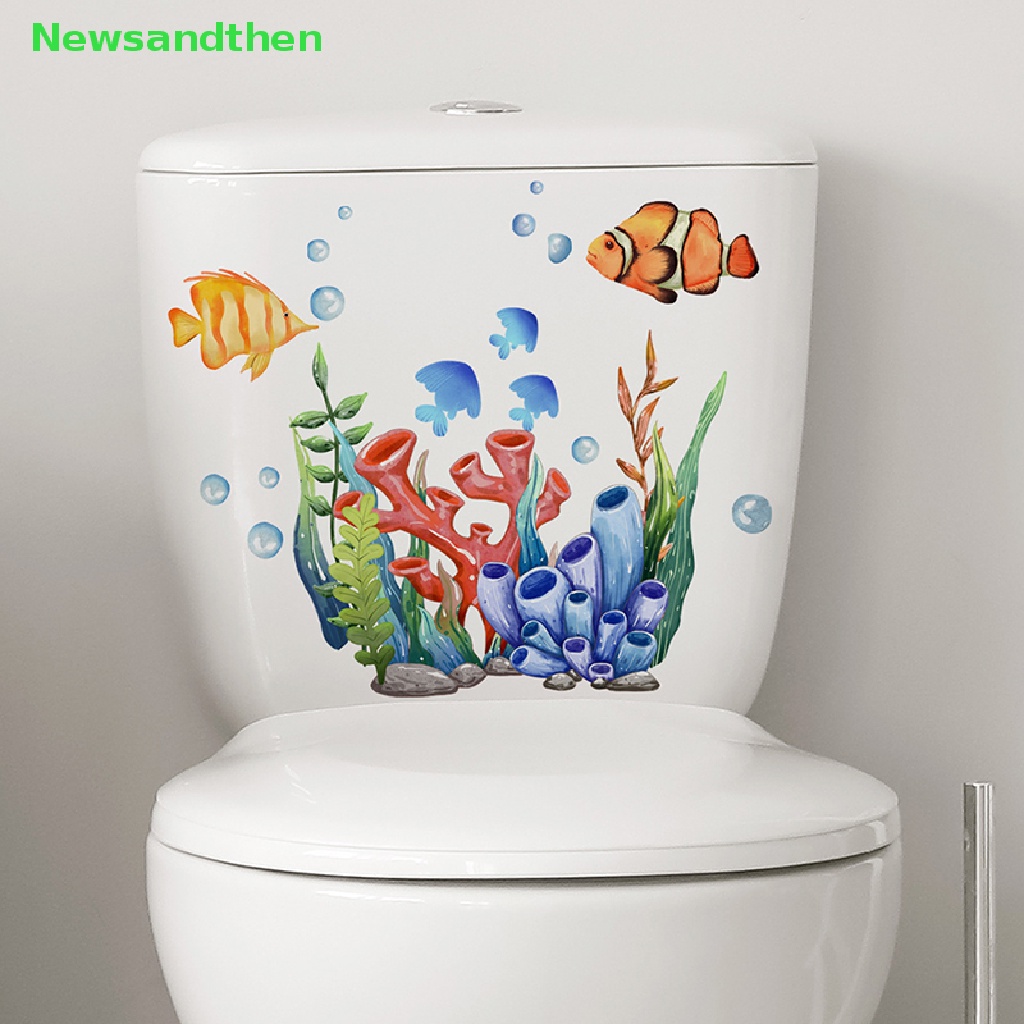 Newsandthen 11 ชิ้น สัตว์ทะเล สติกเกอร์ชักโครก WC กาวในตัว ลอกออกได้ ห้องน้ํา รูปลอก ตกแต่งห้อง สติกเกอร์ติดผนัง Nice