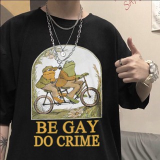 Frog and Toad-Be Gay Do Crime Short Sleeve T Shirt Women Cotton O-Neck Male Harajuku Anime Tshirts Retre Tops Clothes Gi