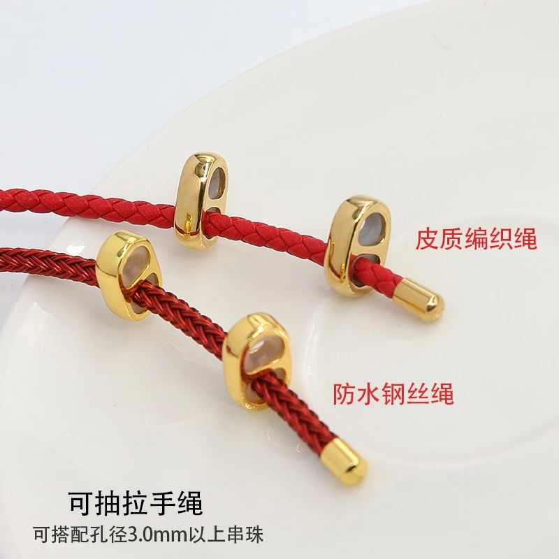 สร้อยข้อมือ สร้อยข้อมือ ลูกปัดทอง 3 มม. 3.0 มม. ปรับได้ กันน้ํา DIY thumbnail 4