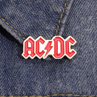 เข็มกลัดโลหะ รูปวงร็อค ACDC สไตล์เรโทร สําหรับตกแต่งเสื้อผ้า