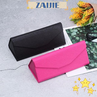 Zaijie กล่องใส่แว่นตา ทรงสามเหลี่ยม สีพื้น กันน้ำ แบบพกพา