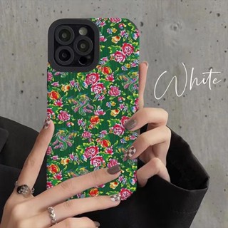 เคสโทรศัพท์มือถือหนังแกะ แบบนิ่ม ลายดอกไม้ กันกระแทก สําหรับ Iphone 11Pro MAX 14 PRO MAX 11 12 13 6 7 8plus XR Xmax