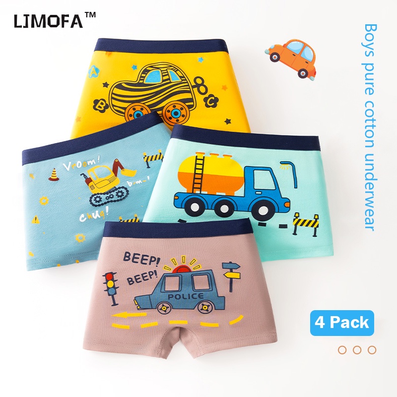 LJMOFA KIDS 3-13Y กางเกงชั้นในเด็ก หลายสไตล์ มุมแบน ใส่สบาย มีสไตล์ เด็กผู้ชาย ชุดชั้นใน สวมใส่ทุกวัน