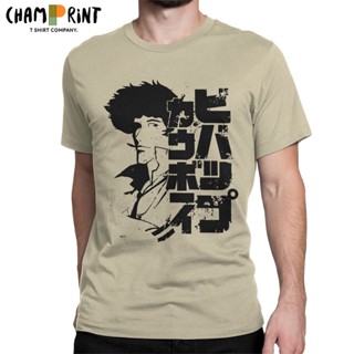 GOOD YFMens &amp; 39; s Fashion Printed Cotton T-Shirt Pure Cowboy Bebop Spike Blk Jap Street Style._03