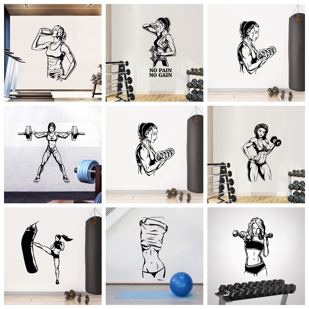 Creative Gym สาวไวนิลสติ๊กเกอร์ติดผนังตกแต่งบ้าน Stikers สําหรับห้องเด็กตกแต่งบ้าน Home Party Decor 