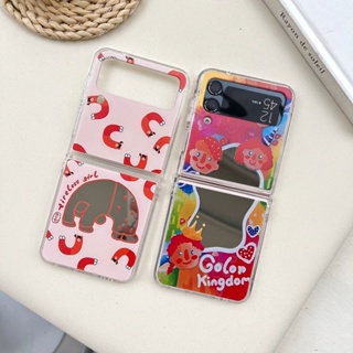 เคสโทรศัพท์มือถือแบบแข็ง กันกระแทก พร้อมกระจก สําหรับ Samsung Galaxy Z Flip 4 Z Flip 3 5G