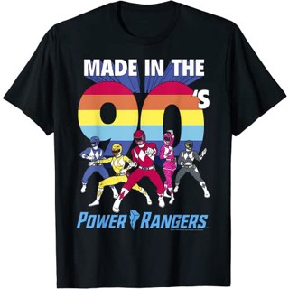 sadasเสื้อยืดแขนสั้น ผ้าฝ้าย พิมพ์ลาย Power Rangers Group Shot Made In The 90s แฟชั่นสําหรับเด็กผู้ชาย และผู้หญิง อายุ