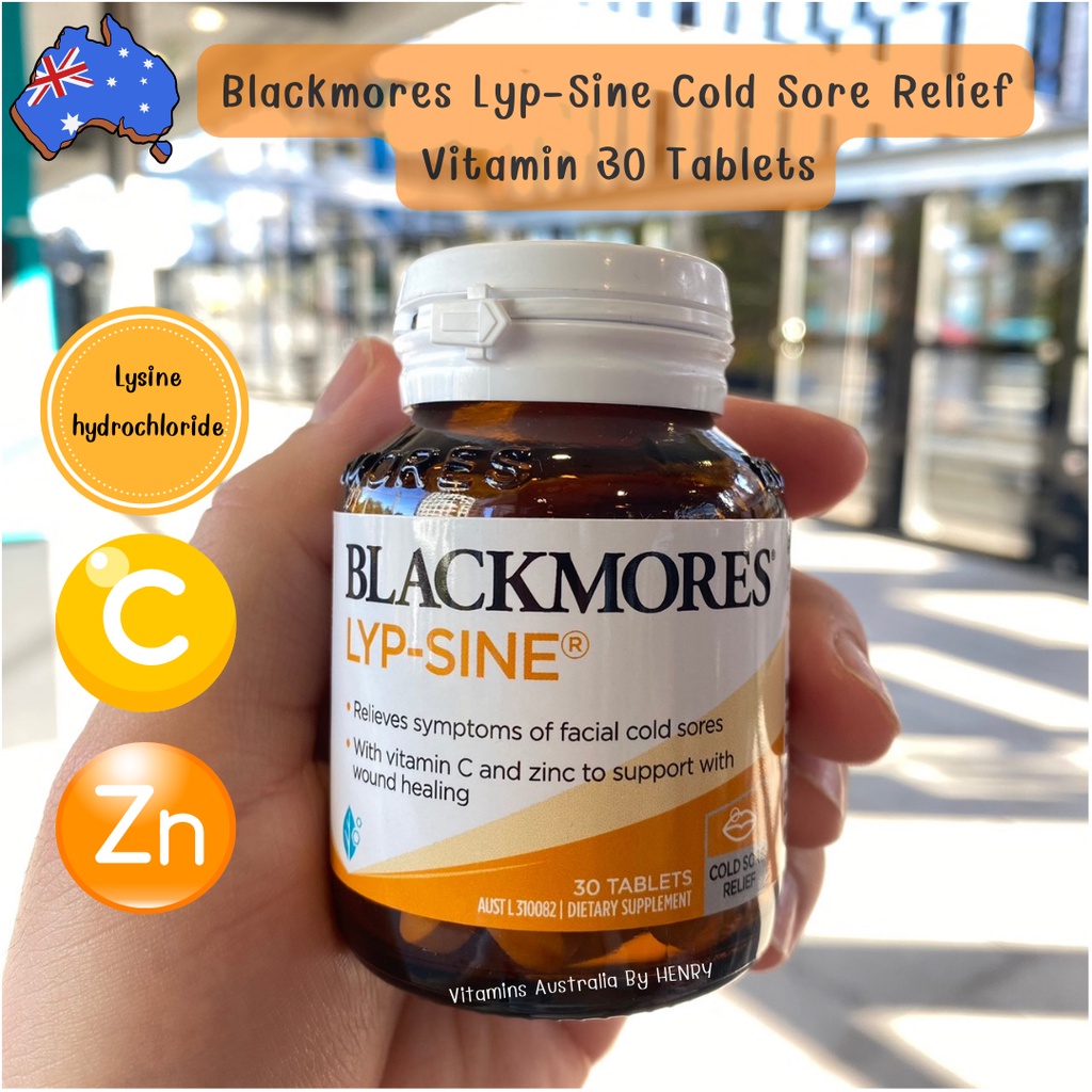 เริม Blackmores Lyp-Sine 30 เม็ด เริมที่ปาก ปากนกกระจอก Cold sores lysine ไลซีน blackmore แบล็คมอร์