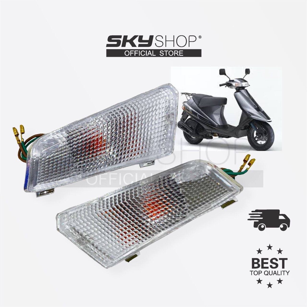 SUZUKI V100 FRONT SIGNAL R/L (SKYSHOP) CLEAR SIGNAL DEPAN FR SIGNAL ASSY KIRI KANAN SIGNAL BULB