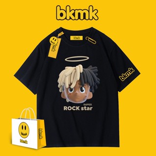 Bkmk เสื้อยืดแขนสั้น ผ้าฝ้ายแท้ พิมพ์ลายนักร้องป๊อป ฮิปฮอป สตรีทแฟชั่น สไตล์อเมริกัน เหมาะกับหน้าร้อน สําหรับผู้ชาย และผู้หญิง