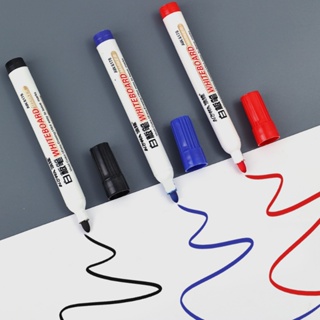 ปากกามาร์กเกอร์ หมึกน้ํา พลาสติก 2 มม. ลบได้ กันน้ํา แห้งเร็ว เรียบง่าย สําหรับนักเรียน สํานักงาน โรงเรียน