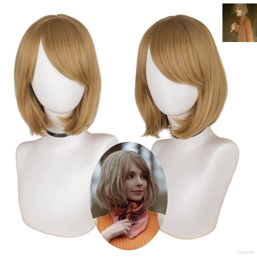 Resident Evil 4 Remake Ashley Graham วิกผมคอสเพลย์ BIOHAZARD RE4 สีน้ําตาล สําหรับตกแต่งปาร์ตี้ฮาโลว