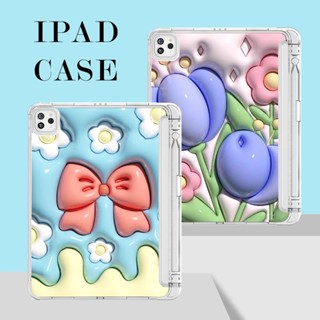 เคส TPU ลายกระต่าย พร้อมปากกา สําหรับ iPad Air4 10.9 gen 10 2022 gen5 gen6 9.7 gen7 gen8 gen9 10.2 Air4 Air5 10.9 pro11 2018 2020 Mini4 5