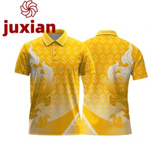 juxian 🔥สินค้าขายดี🔥 เสื้อโปโลผ้ากีฬา ลายขอ1 สีเหลือง (ตัวเปล่า) Ready Stock COD